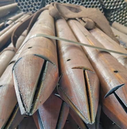 泰州出尖打孔加工无缝注浆钢花管注浆管厂家